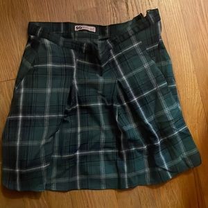 Blue/green plaid mini skirt